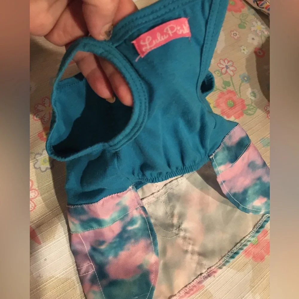 🐶🐾 Fur baby Tie dye denim look dress